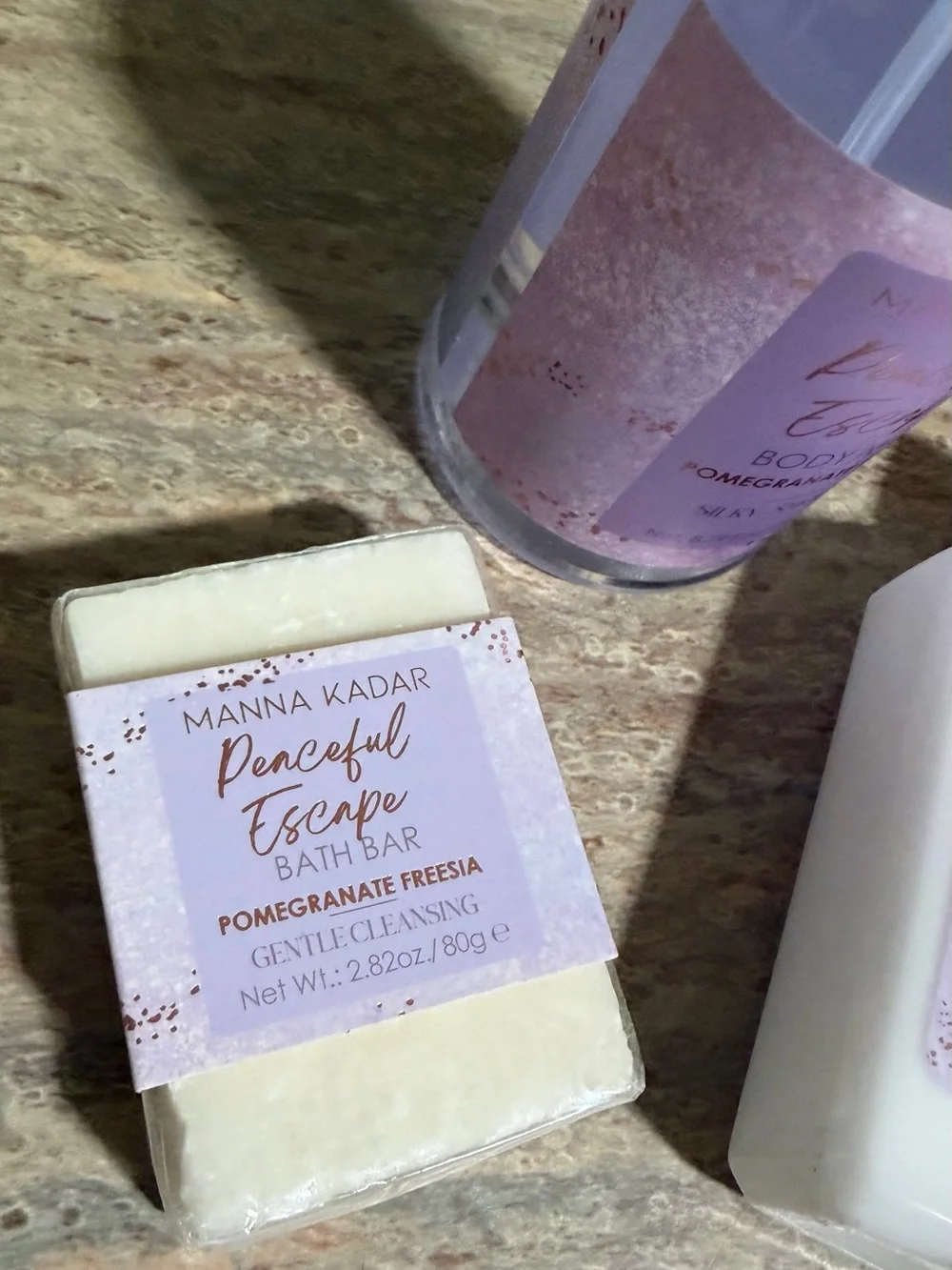 Manna Kadar Peaceful Escape Retired Pomegranate Freesia Lotion, Mist & Bar Soap